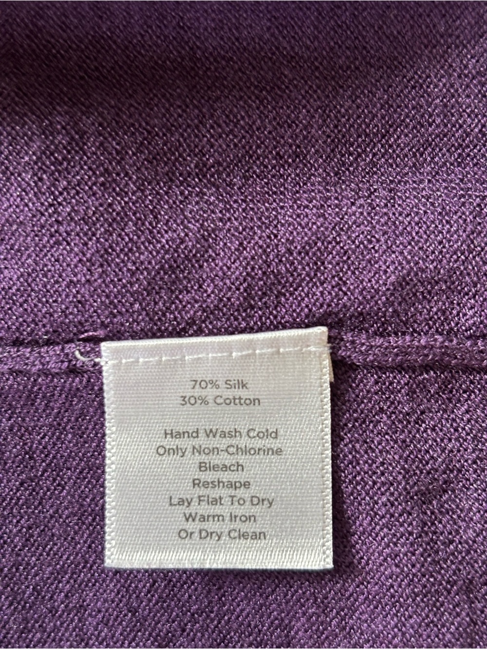 Talbots Deep Purple Ruffle-Trim Button Cardigan - Picture 3 of 5